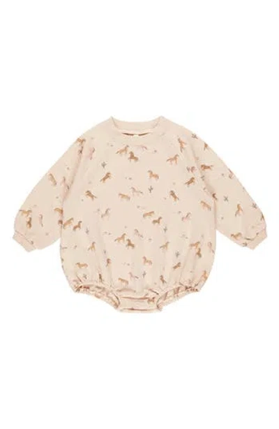 Rylee + Cru Babies'  Print Cotton Blend Romper In Neutral