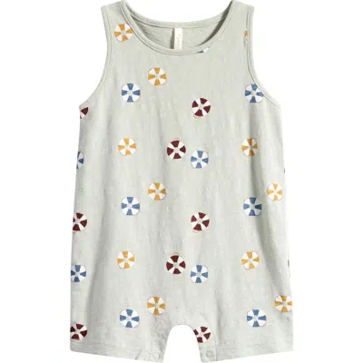 Rylee + Cru Babies'  Print Cotton Romper In Gray
