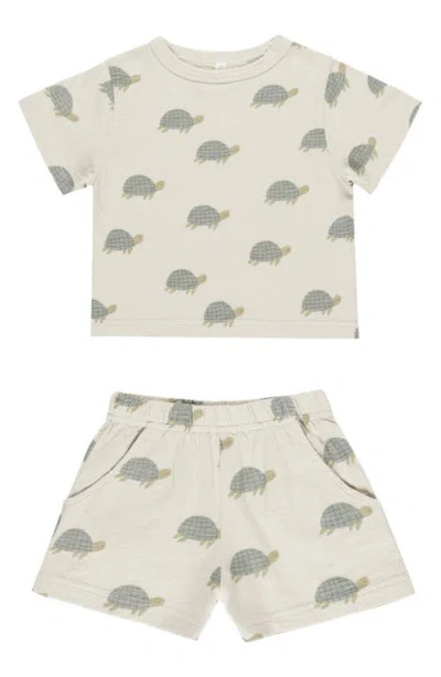 Rylee + Cru Babies'  Print Cotton Top & Shorts Set