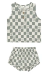 Rylee + Cru Print Linen Blend Tank & Bloomers Set