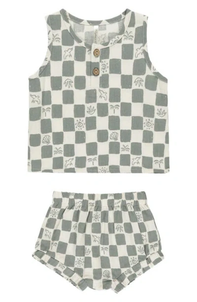 Rylee + Cru Babies'  Print Linen Blend Tank & Bloomers Set
