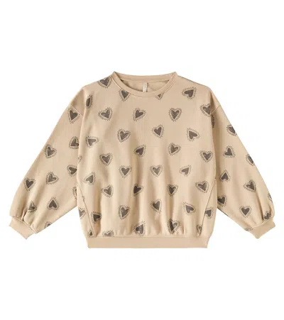 Rylee + Cru Kids' Printed Cotton-blend Fleece Sweatshirt In Beige