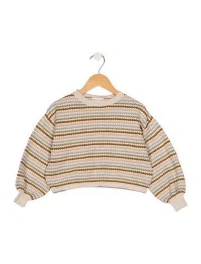 Pre-owned Rylee + Cru Babies' Printed Knit Sweater In Neutral