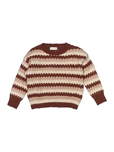 Pre-owned Rylee + Cru Kids' Pullover Sweater In Brown