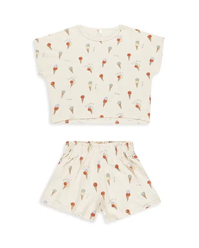 Rylee + Cru Raegan Gelato Print Top & Shorts Set - Little Kid In Natural
