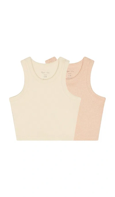 Rylee + Cru Ribbed Tank Set In Pink