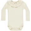 Rylee + Cru Ruffle Collar Bodysuit In White