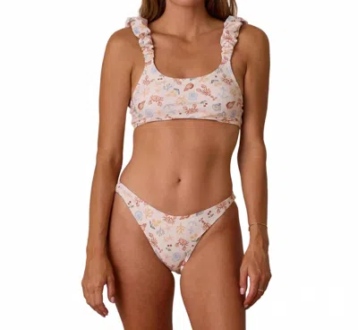 Rylee + Cru Scrunch Bikini Top In Cream In Neutral