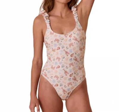 Rylee + Cru Scrunch One-piece Swimsuit In Nautical In Multi