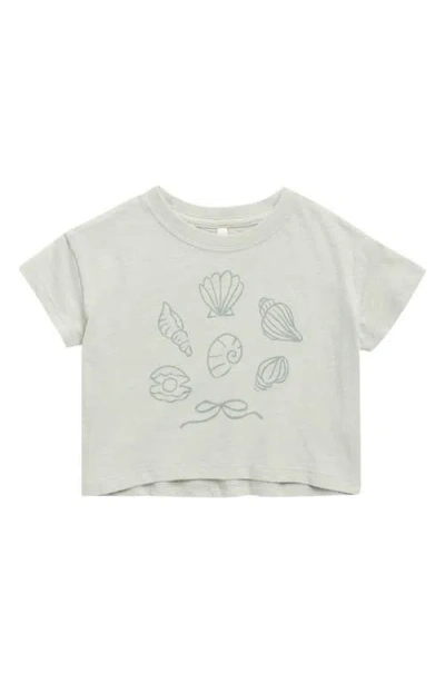 Rylee + Cru Babies'  Seashells Cotton Graphic T-shirt In Gray