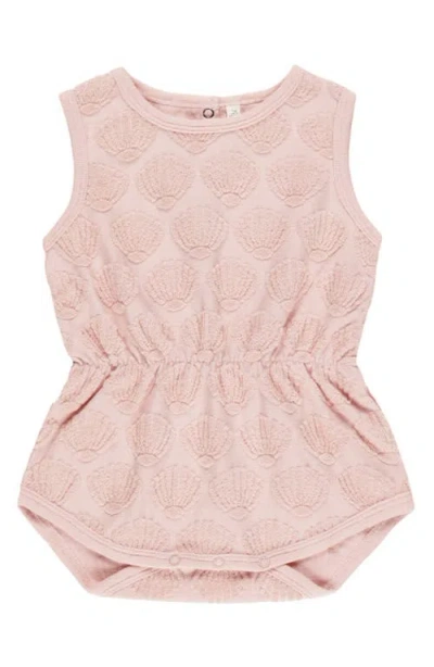 Rylee + Cru Babies'  Shell Textured Terry Romper In Pink