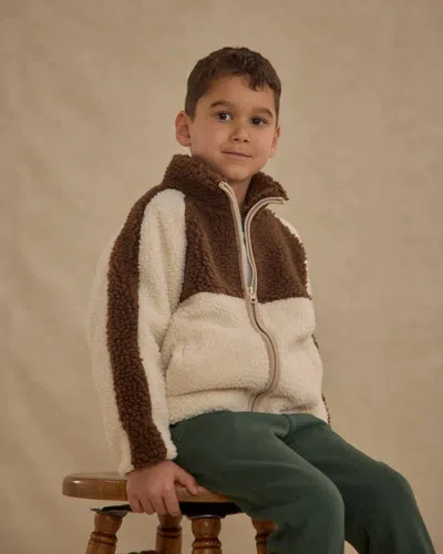 Rylee + Cru Kids' Sherpa Trails Jacket In Brown Color Block