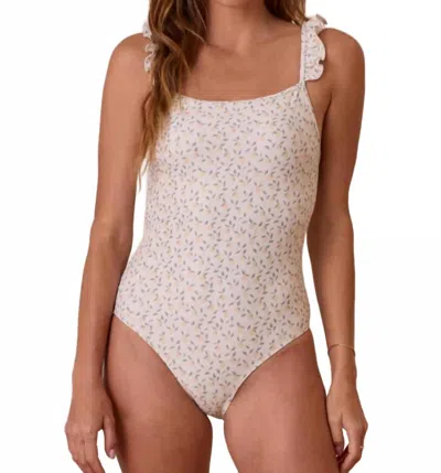 Rylee + Cru Sky One-piece Swimsuit In Lemons In White