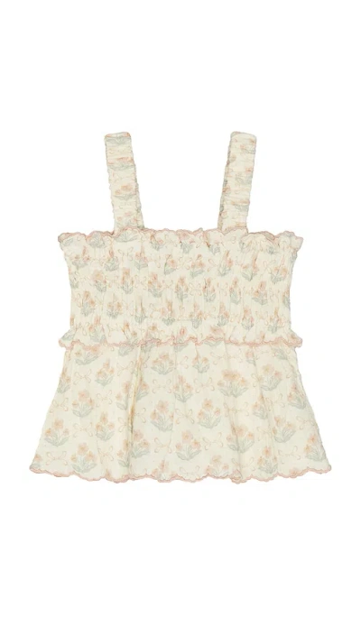 Rylee + Cru Smocked Tank In Neutral