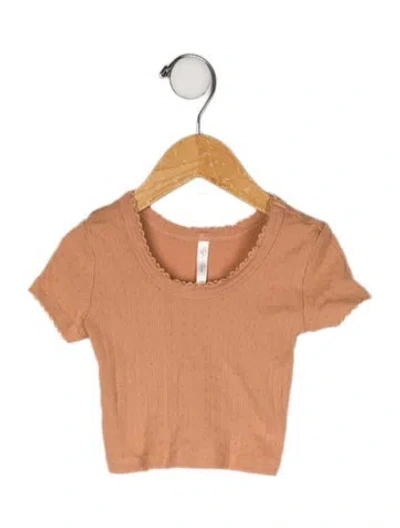 Pre-owned Rylee + Cru Babies' Solid Short Sleeve Top In Neutral