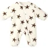 Rylee + Cru Star Print Fleece Footie In Neutral