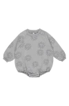 Rylee + Cru Suns Crewneck Cotton Bubble Romper In Dusty Blue