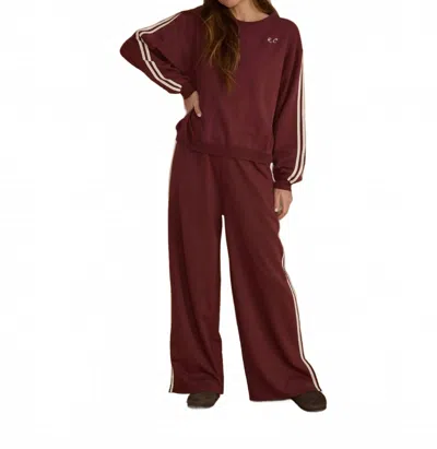 Rylee + Cru Teen Track Pant In Burgundy In Red