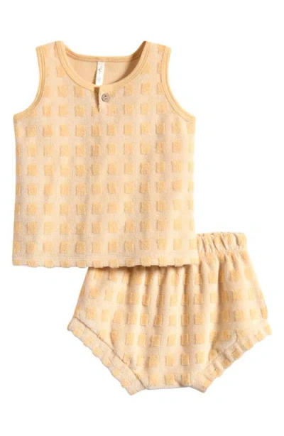 Rylee + Cru Babies'  Terry Cloth Tank & Shorts Set In Brown