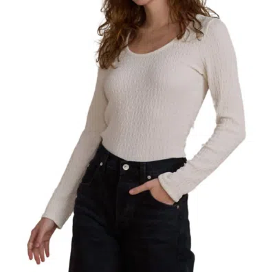 Rylee + Cru Textured Long Sleeve Tee In Ivory In Neutral