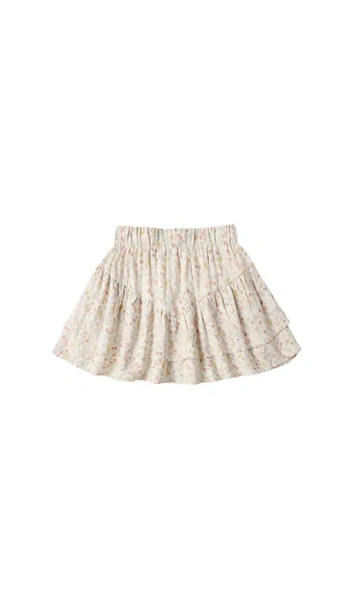 Rylee + Cru Tiered Mini Skirt In White