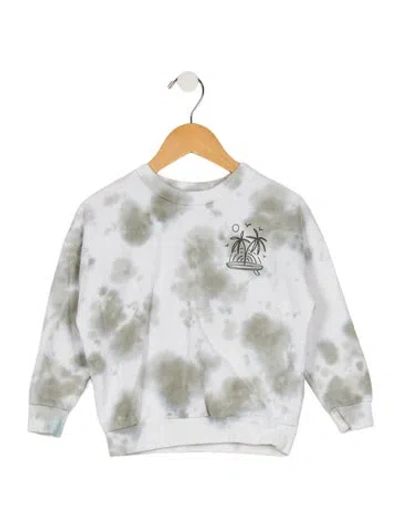 Pre-owned Rylee + Cru Babies' Toddler Boys Pattern Printed Crewneck Sweatshirt In White