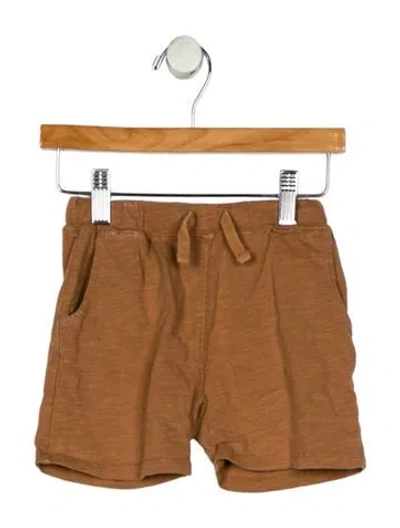 Pre-owned Rylee + Cru Babies' Toddler Girls Drawstring Slit Pocket Shorts In Brown