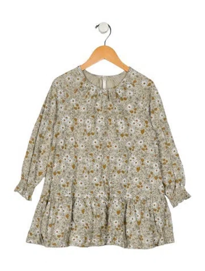 Pre-owned Rylee + Cru Babies' Toddler Girls' Floral Printed Dress In Green