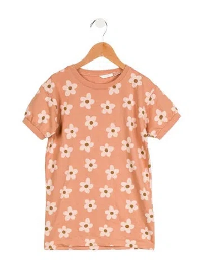 Pre-owned Rylee + Cru Babies' Toddler Girls' Floral Printed Shirt Dress In Neutral