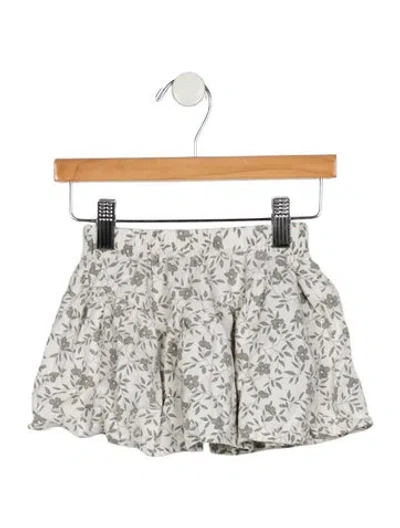 Pre-owned Rylee + Cru Babies' Toddler Girls Floral Ruffle Print Skirt In Neutrals