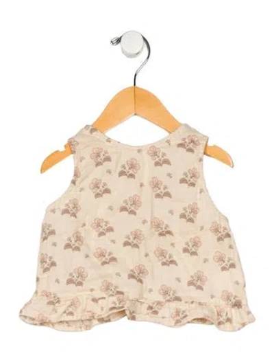 Pre-owned Rylee + Cru Babies' Toddler Girls' Floral Sleeveless Top In Neutral