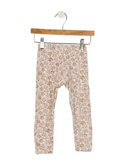 Pre-owned Rylee + Cru Babies' Toddler Girls Knitted Pattern Printed Pants In Neutral