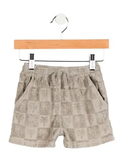 Pre-owned Rylee + Cru Babies' Toddler Girls' Palm Tree Print Shorts In Green