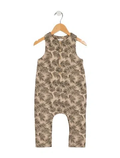 Pre-owned Rylee + Cru Babies' Toddler Girls' Pattern Print Sleeveless Jumpsuit W/ Tags In Neutral