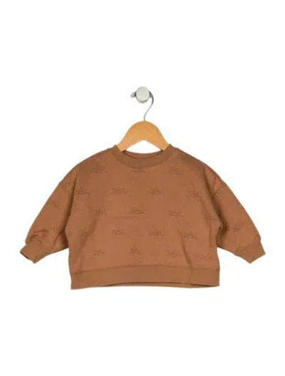 Pre-owned Rylee + Cru Babies' Toddler Girls Pattern Printed Crewneck Sweatshirt In Brown