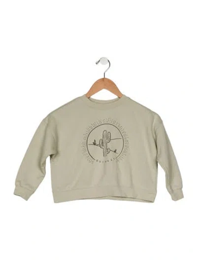 Pre-owned Rylee + Cru Babies' Toddler Girls Pattern Printed Crewneck Sweatshirt In Green
