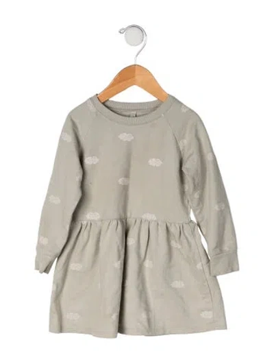 Pre-owned Rylee + Cru Babies' Toddler Girls' Pattern Printed Long Sleeve Dress In Neutrals