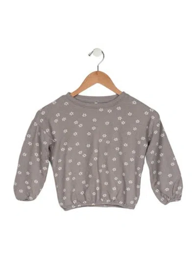 Pre-owned Rylee + Cru Babies' Toddler Girls Pattern Printed Long-sleeve Shirt In Gray