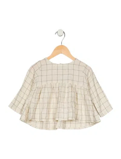 Pre-owned Rylee + Cru Babies' Toddler Girls' Print Long Sleeve Top W/tags In Neutral