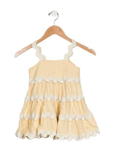 Pre-owned Rylee + Cru Babies' Toddler Girls' Scalloped Sleeveless Dress In Neutral