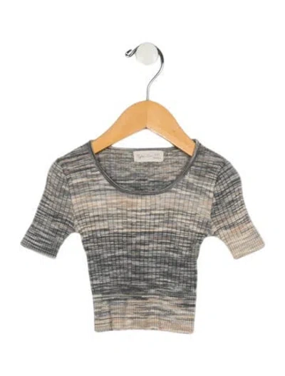 Pre-owned Rylee + Cru Babies' Toddler Girls' Short Sleeve Knit Shirt In Gray