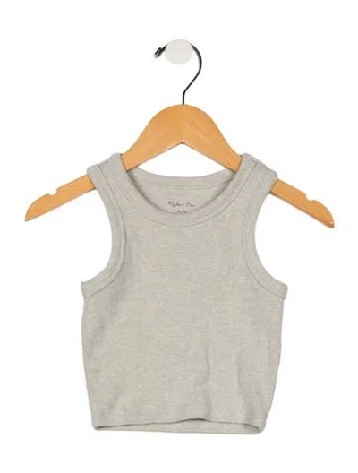 Pre-owned Rylee + Cru Babies' Toddler Girls' Short Sleeve Top In Grey