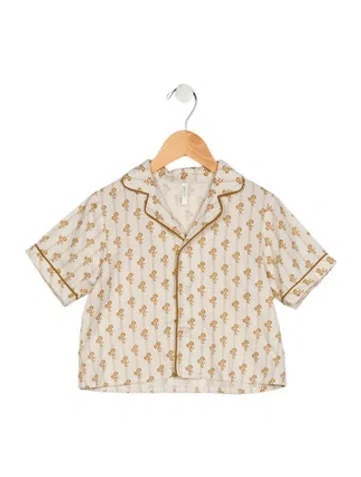 Pre-owned Rylee + Cru Babies' Toddler Girls' Short Sleeve Top In Neutral