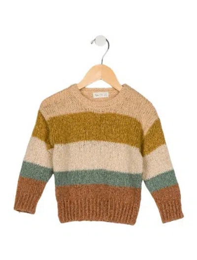 Pre-owned Rylee + Cru Babies' Toddler Girls' Striped Sweater In Neutral