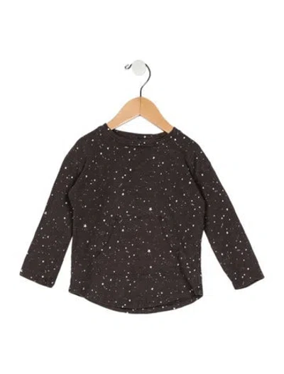 Pre-owned Rylee + Cru Babies' Toddlers' Space Printed Crewneck Long Sleeve Top In Gray
