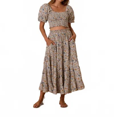 Rylee + Cru Trixie Top In Gardenia In Multi