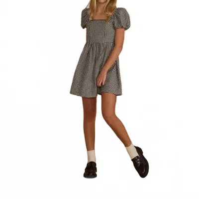 Rylee + Cru Tween Axel Dress In Black Gingham In Multi