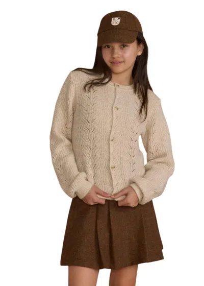 Rylee + Cru Tween Cheyenne Cardigan In Heathered Oatmeal In Neutral