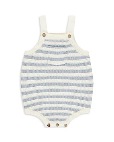 Rylee + Cru Unisex Ashton Knit Romper - Baby In Light-blue