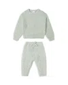 Rylee + Cru Unisex Boucle Sweater & Pants Set - Baby In Green
